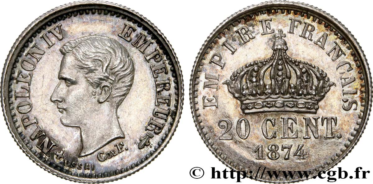 Essai de 20 centimes 1874 Bruxelles VG.3764  SUP62 