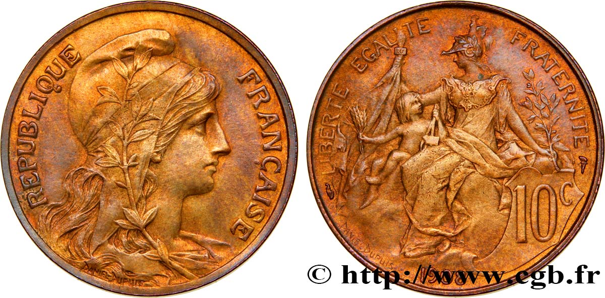 10 centimes Daniel-Dupuis 1908  F.136/17 VZ58 