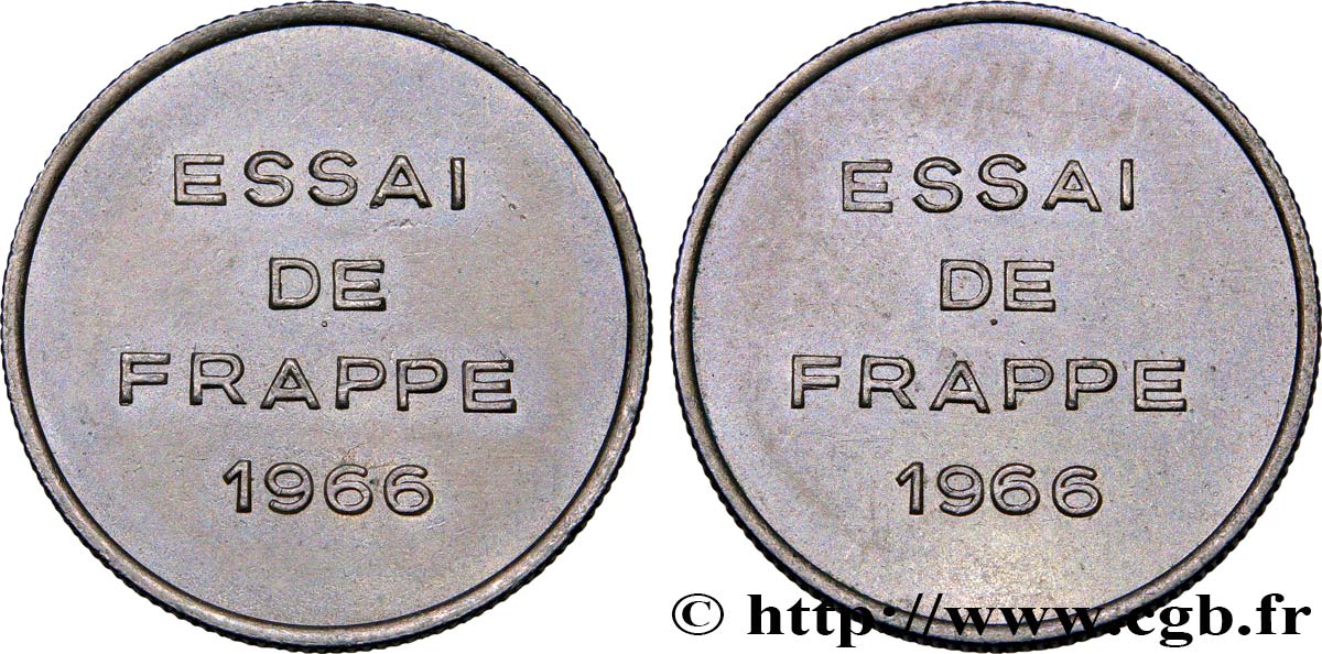 Essai de frappe d’un module de 1/2 franc 1966  G.428  EBC 