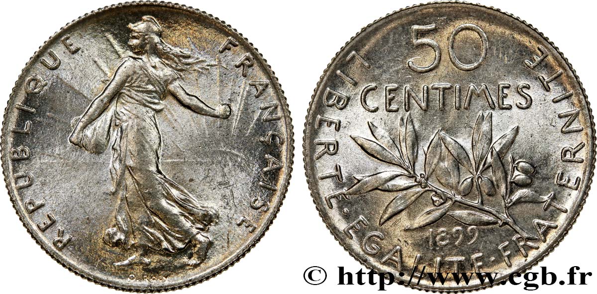 50 centimes Semeuse 1899  F.190/5 SPL63 