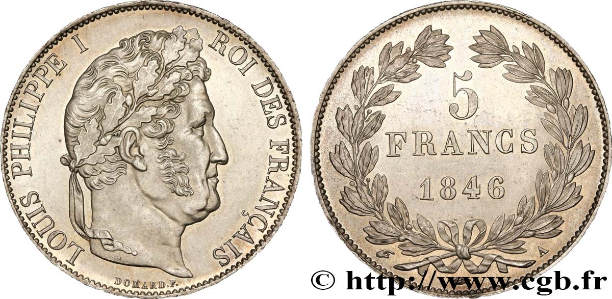 5 francs IIIe type Domard 1846 Paris F.325/10 fST63 