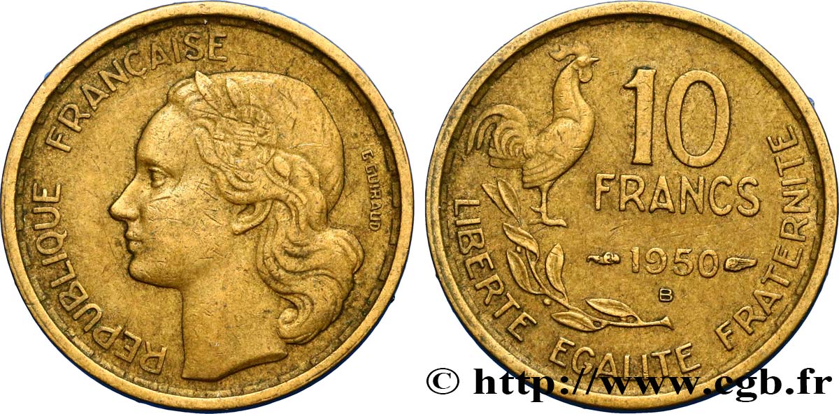 10 francs Guiraud 1950 Beaumont-Le-Roger F.363/3 XF45 