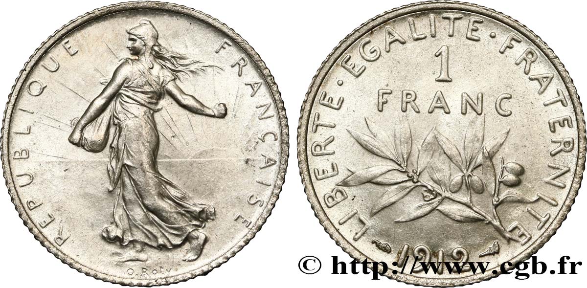 1 franc Semeuse 1912 Paris F.217/17 MS62 