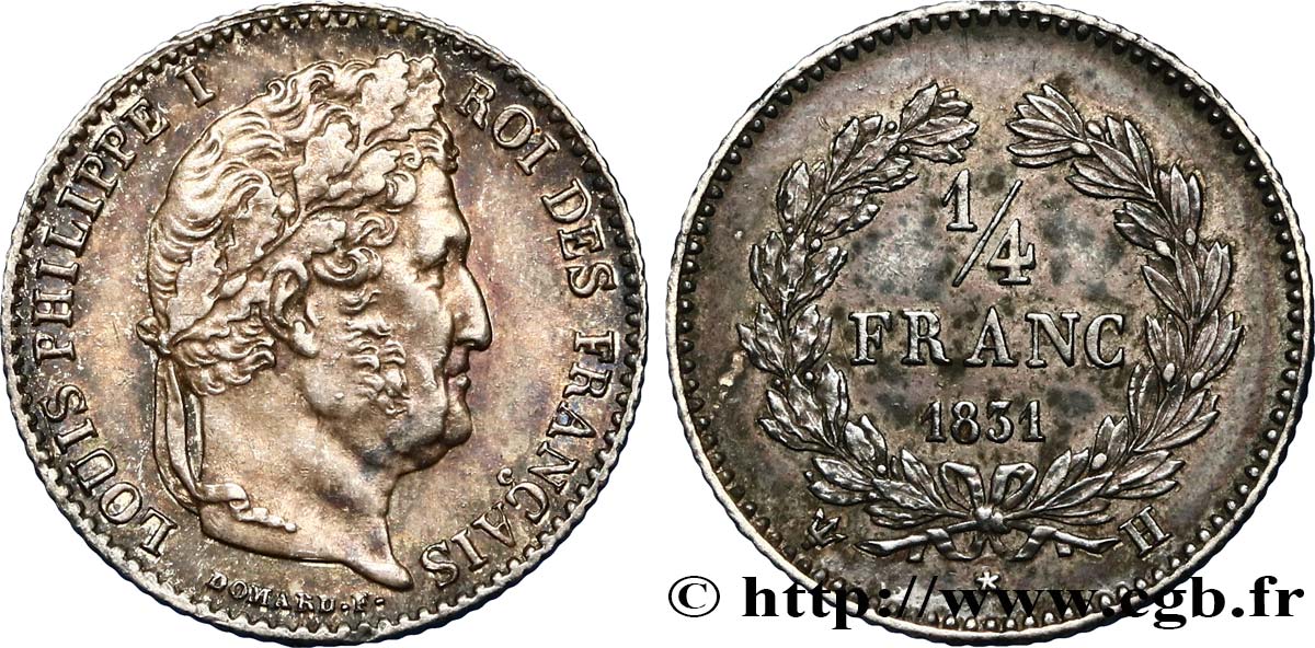 1/4 franc Louis-Philippe 1831 La Rochelle F.166/5 SPL60 