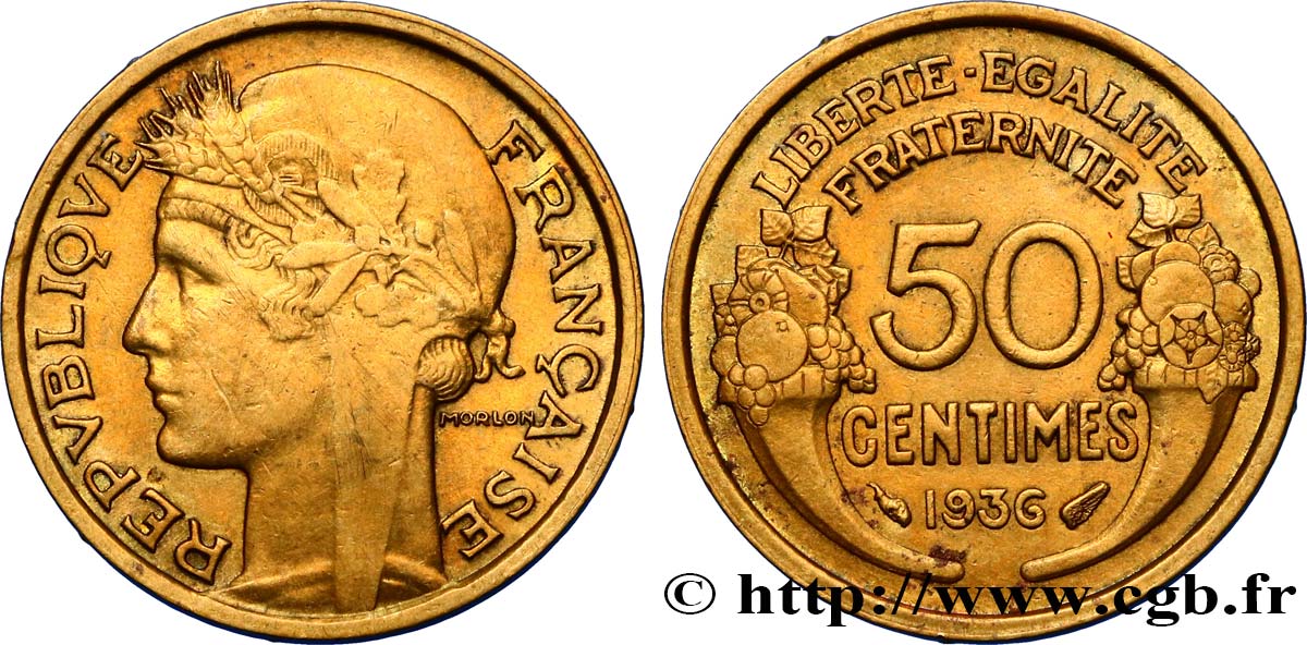 50 centimes Morlon 1936  F.192/12 XF45 