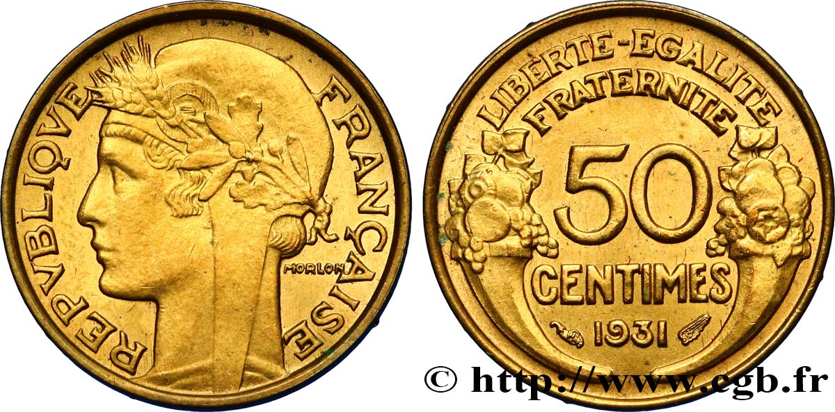 50 centimes Morlon 1931  F.192/3 MS60 