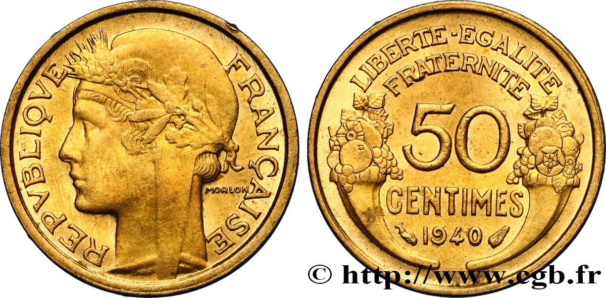 50 centimes Morlon 1940  F.192/17 AU58 