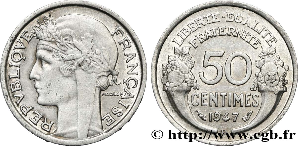50 centimes Morlon, légère 1947 Beaumont-Le-Roger F.194/11 SPL 