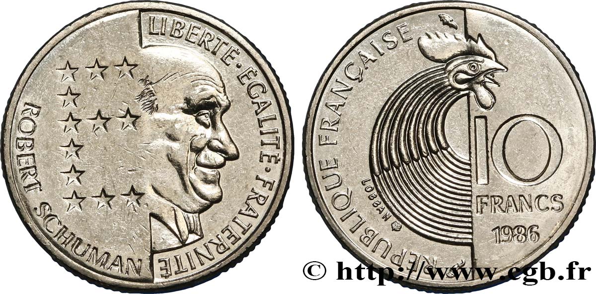 10 francs Robert Schuman 1986 Pessac F.374/2 SPL63 