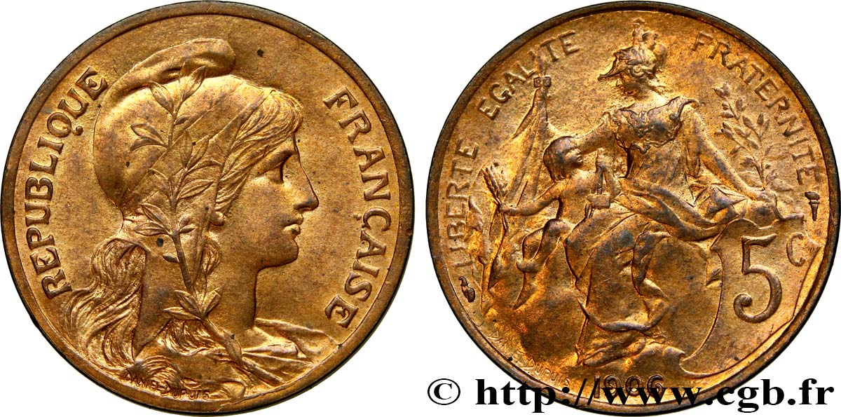 5 centimes Daniel-Dupuis 1906  F.119/16 MS63 