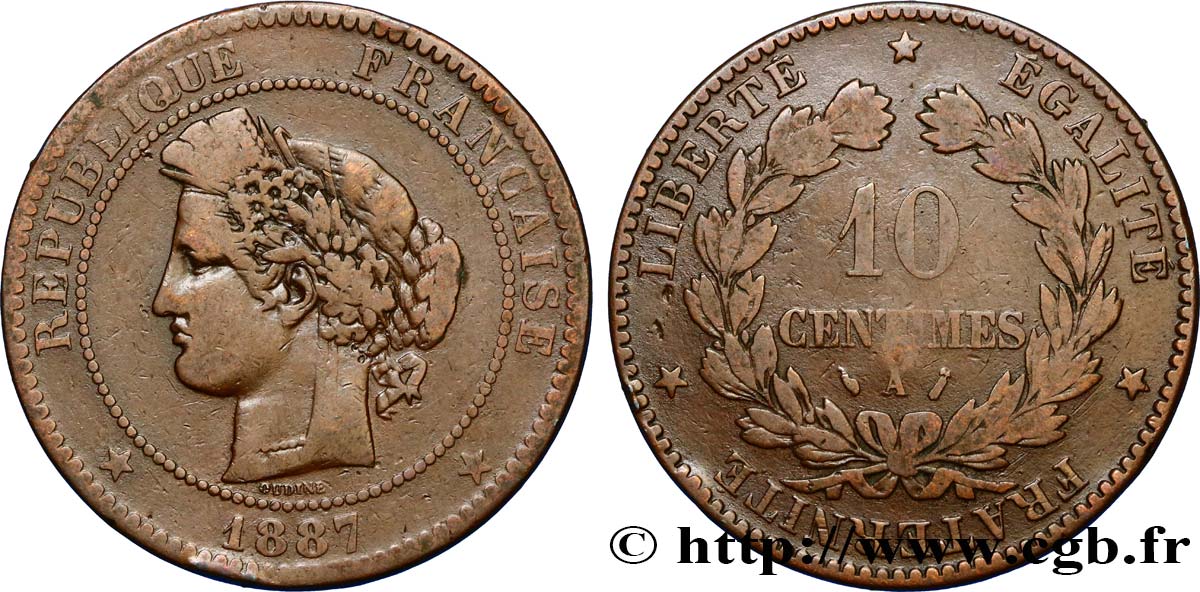 10 centimes Cérès 1887 Paris F.135/31 BC20 