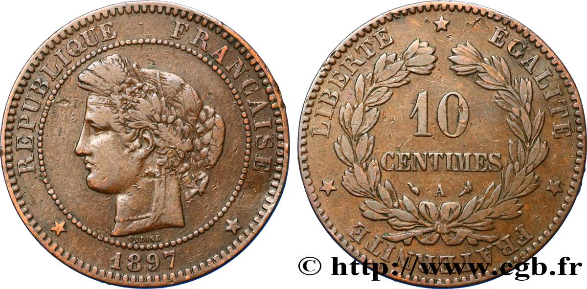 10 centimes Cérès 1897 Paris F.135/44 TB30 