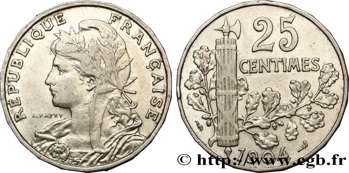 25 centimes Patey, 2e type 1904  F.169/2 TTB40 