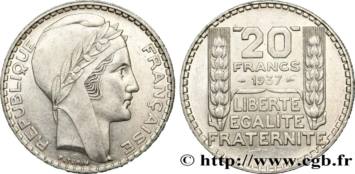 20 francs Turin 1937  F.400/8 XF45 