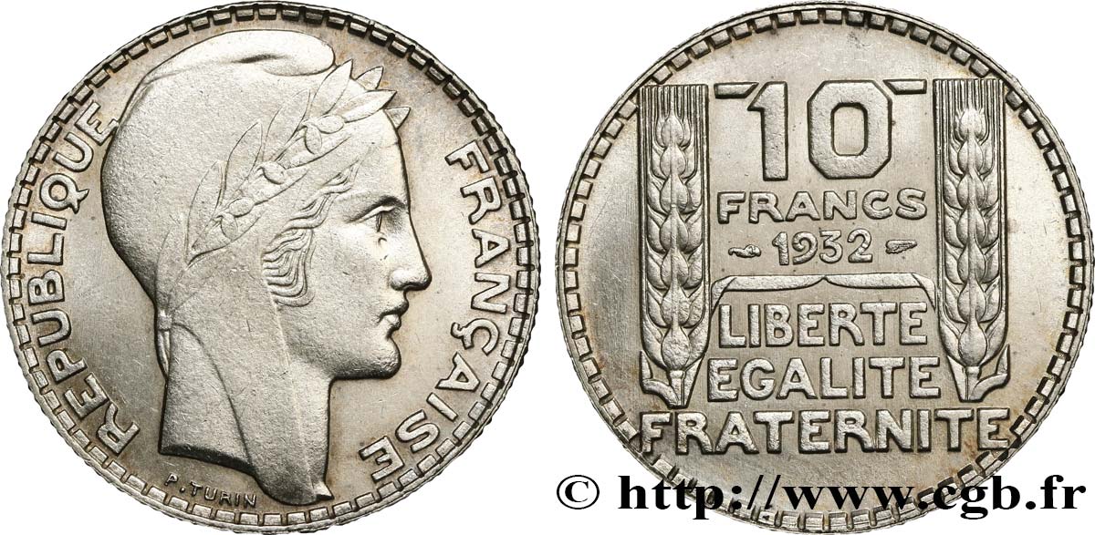 10 francs Turin 1932  F.360/5 AU52 
