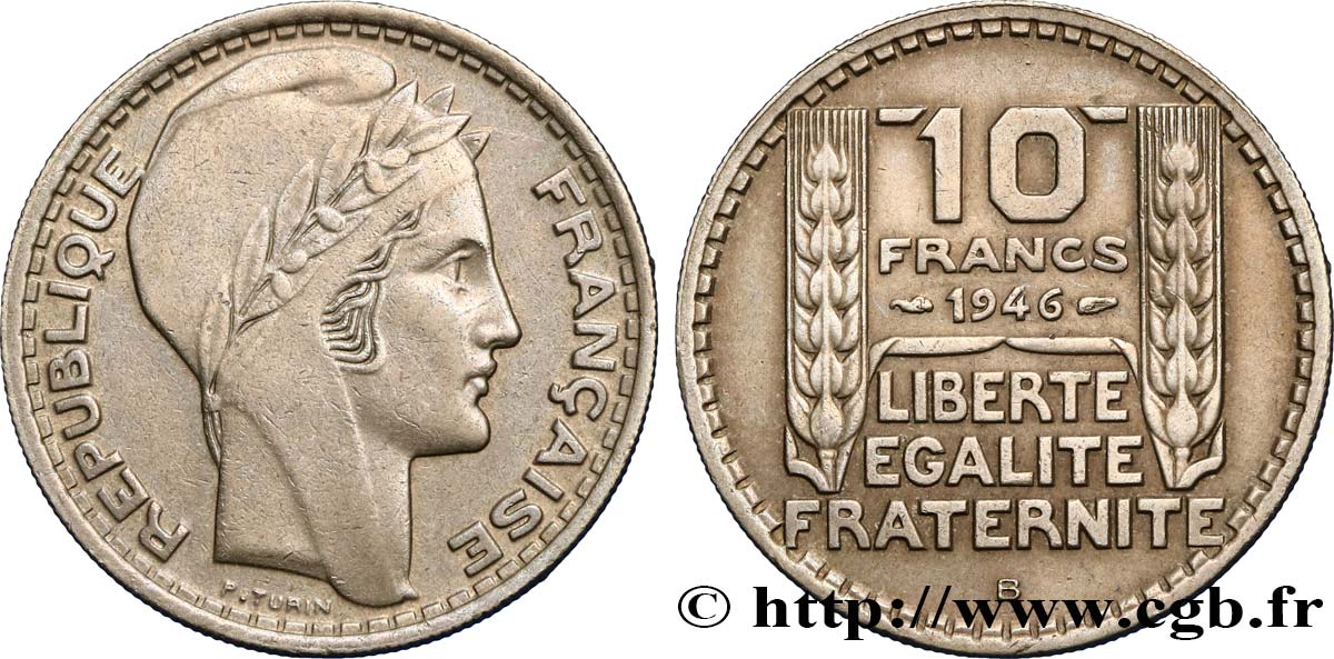 10 francs Turin, grosse tête, rameaux longs 1946 Beaumont-Le-Roger F.361/4 SS45 