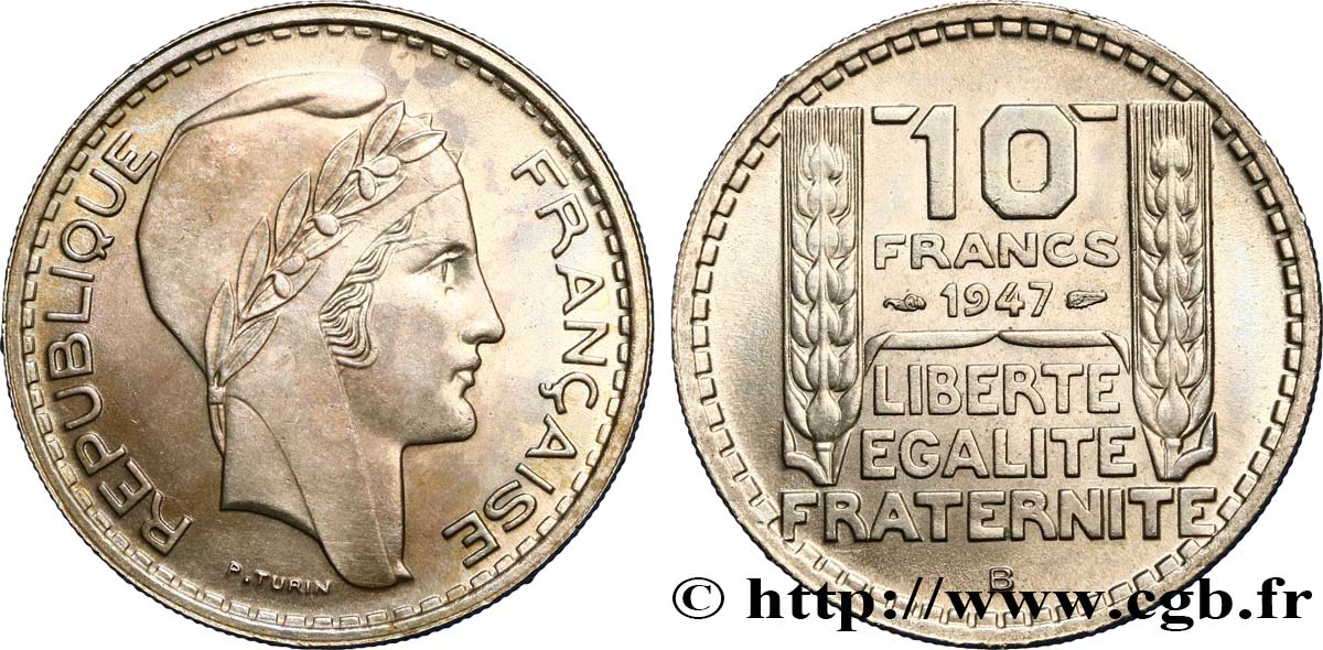 10 francs Turin, petite tête 1947 Beaumont-Le-Roger F.362/2 VZ58 