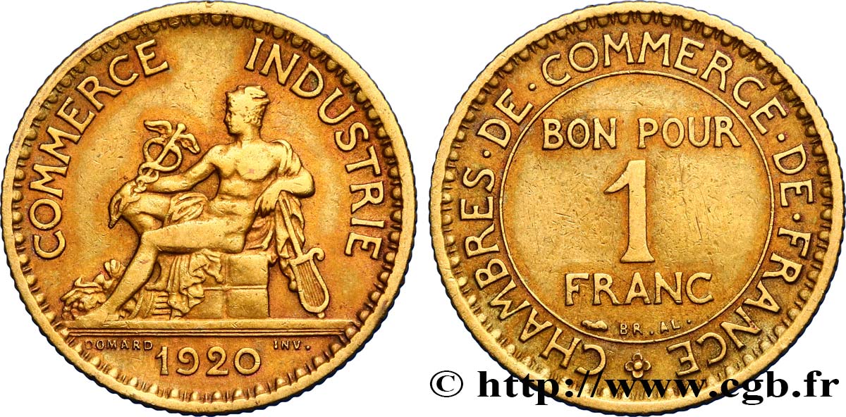 1 franc Chambres de Commerce 1920 Paris F.218/2 BC35 