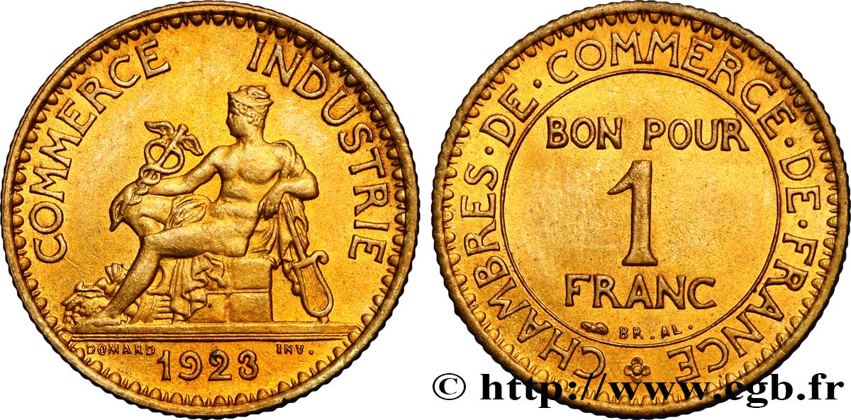 1 franc Chambres de Commerce 1923 Paris F.218/5 SPL55 
