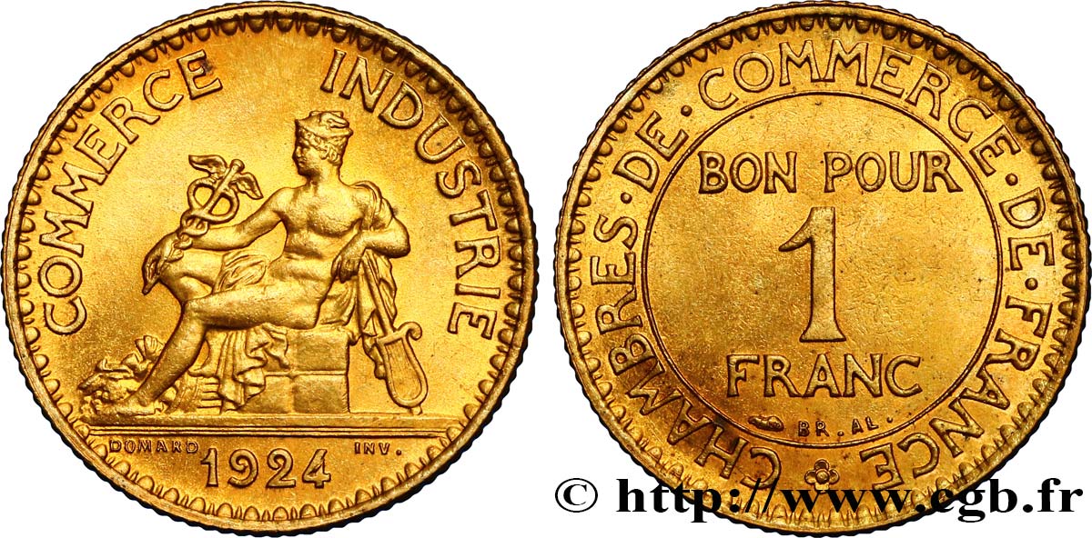 1 franc Chambres de Commerce 1924 Paris F.218/6 SUP55 