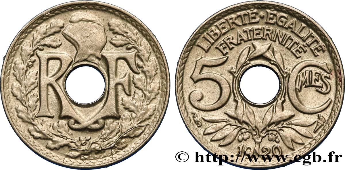 5 centimes Lindauer, petit module 1920  F.122/2 SUP55 
