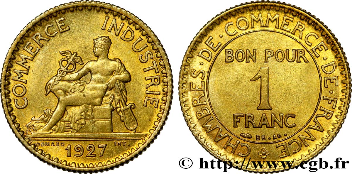 1 franc Chambres de Commerce 1927  F.218/9 AU50 
