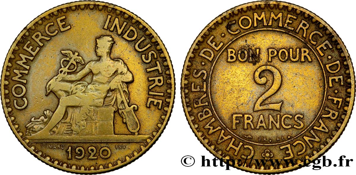 2 francs Chambres de Commerce 1920  F.267/2 VF30 