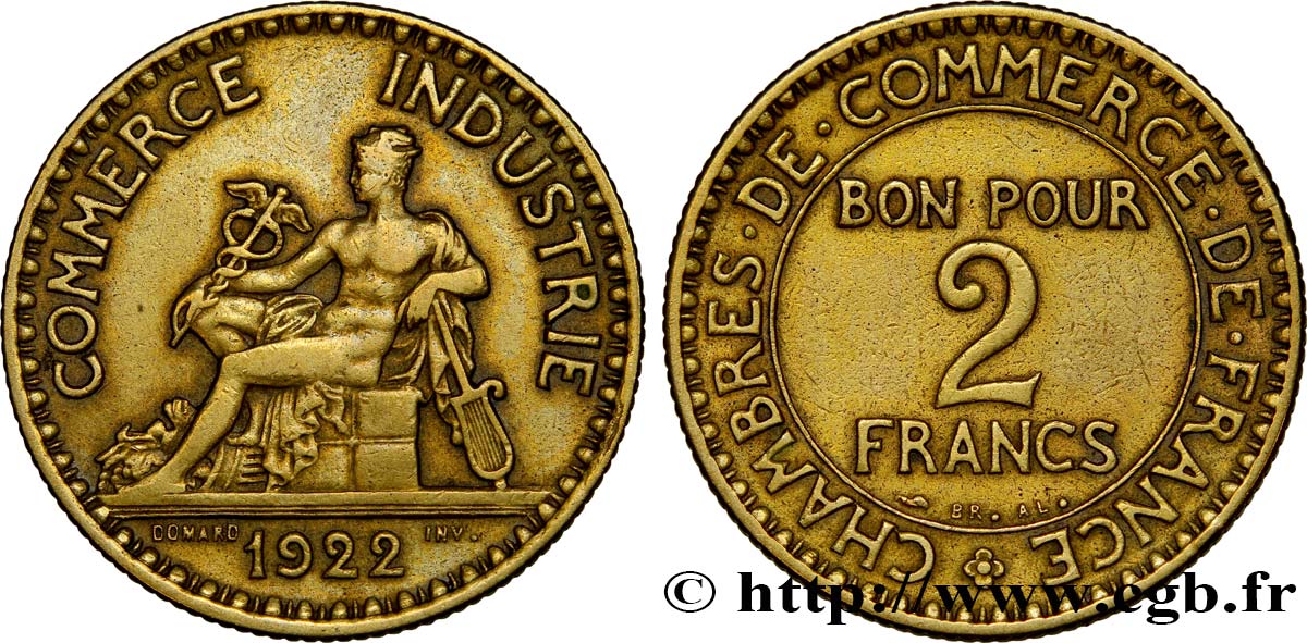 2 francs Chambres de Commerce 1922  F.267/4 MBC45 