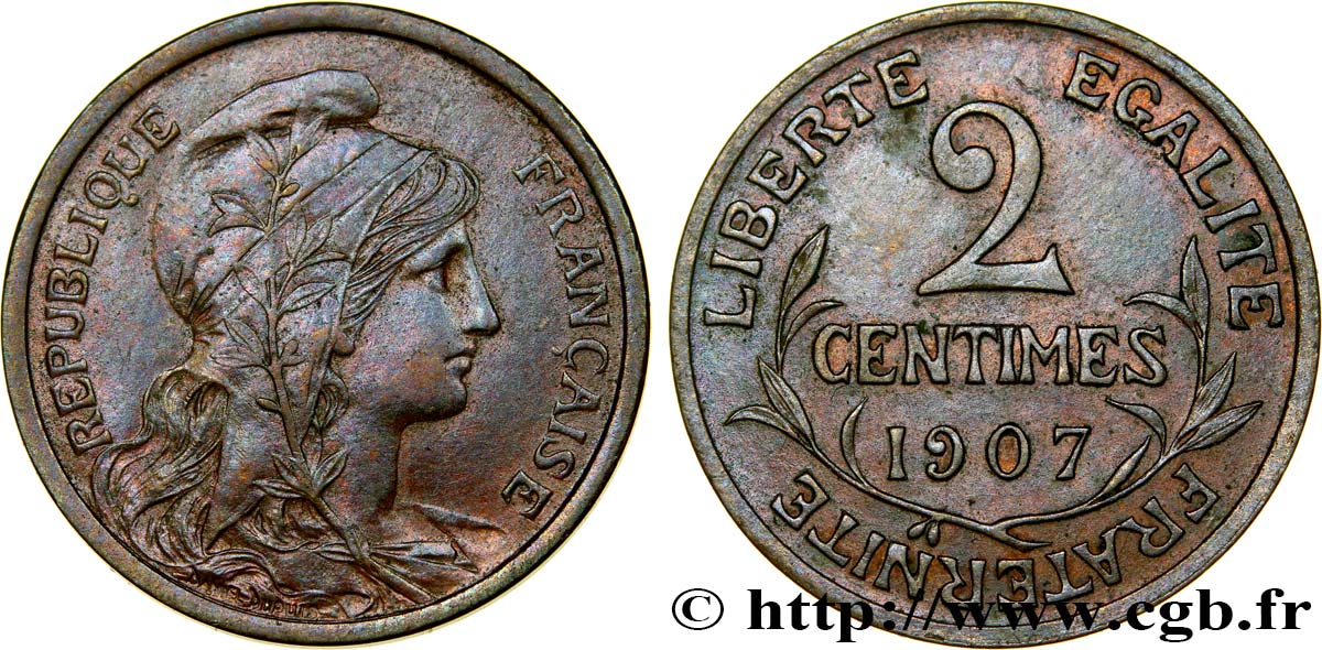 2 centimes Daniel-Dupuis 1907 Paris F.110/10 EBC55 