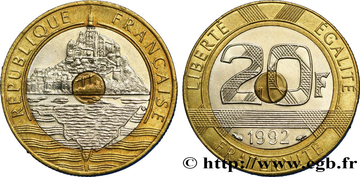 20 francs Mont Saint-Michel 1992 Pessac F.403/5 VZ60 