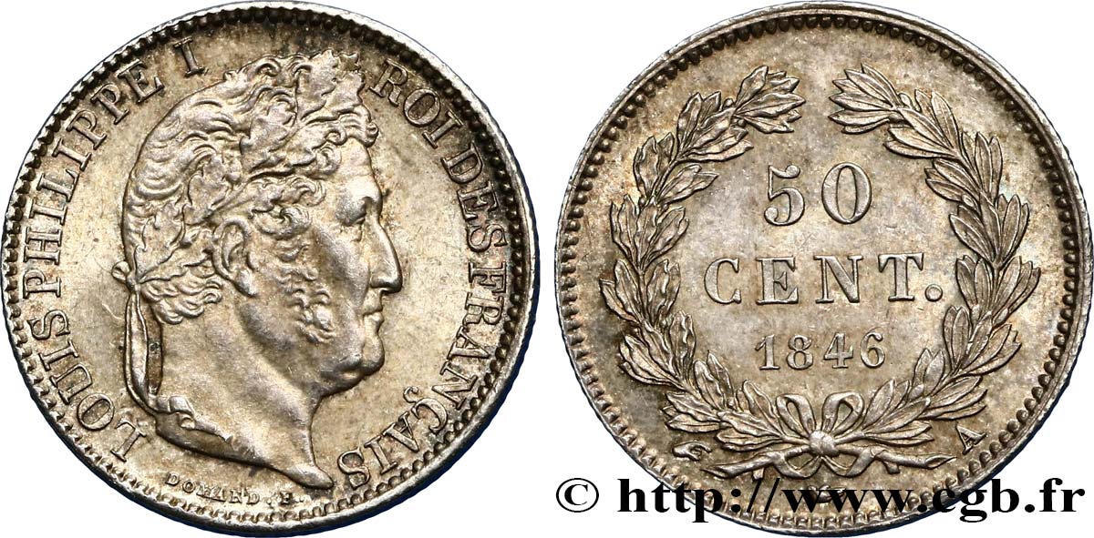 50 centimes Louis-Philippe 1846 Paris F.183/7 SUP62 