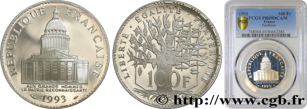 100 francs Panthéon, Belle Épreuve 1993  F.451/14 ST69 PCGS