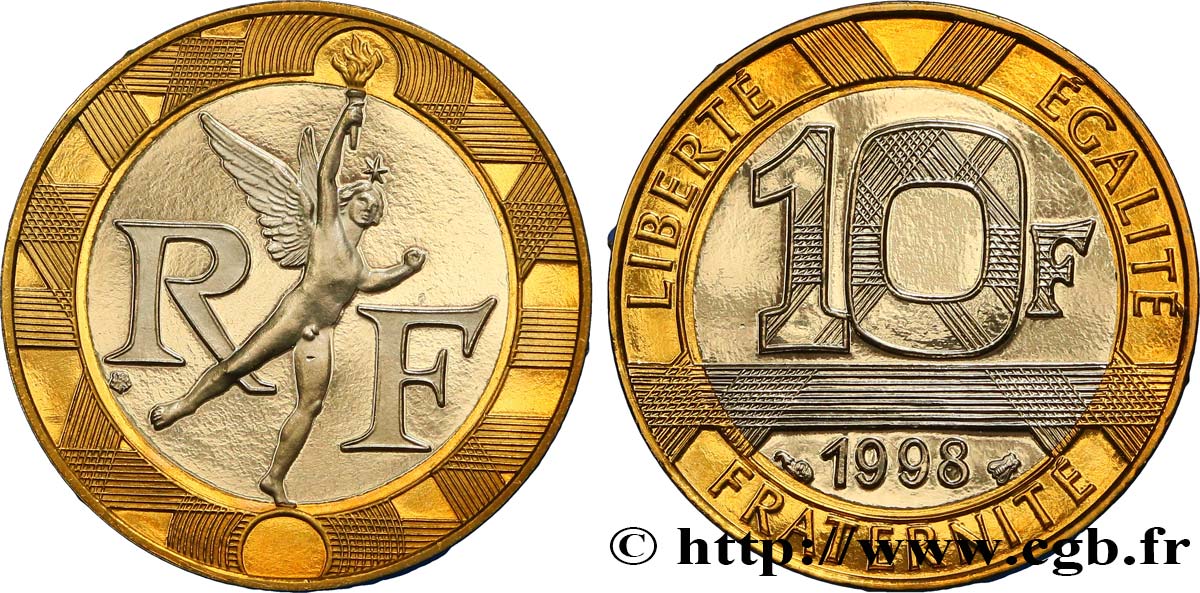 10 francs Génie de la Bastille, BE (Belle Épreuve) 1998 Pessac F.375/15 var. FDC 