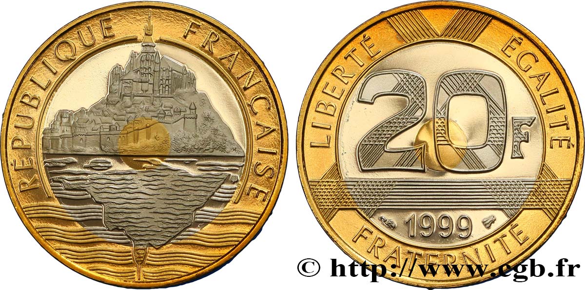 20 francs Mont Saint-Michel, BE (Belle Épreuve) 1999 Pessac F.403/15 var. MS 