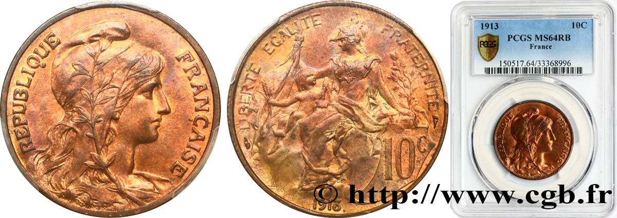 10 centimes Daniel-Dupuis 1913  F.136/22 SC64 PCGS