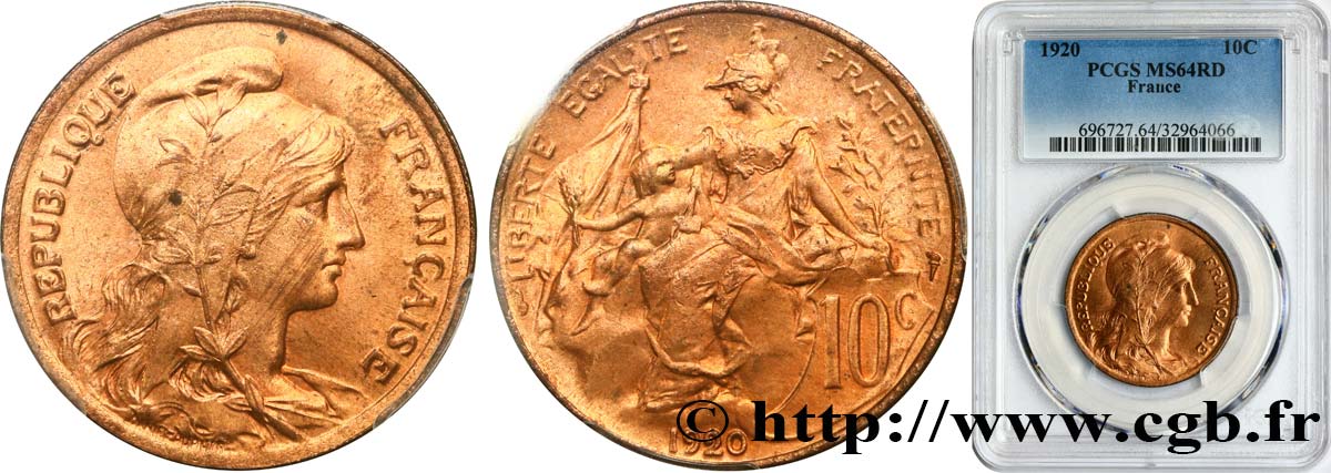 10 centimes Daniel-Dupuis 1920  F.136/29 MS64 PCGS