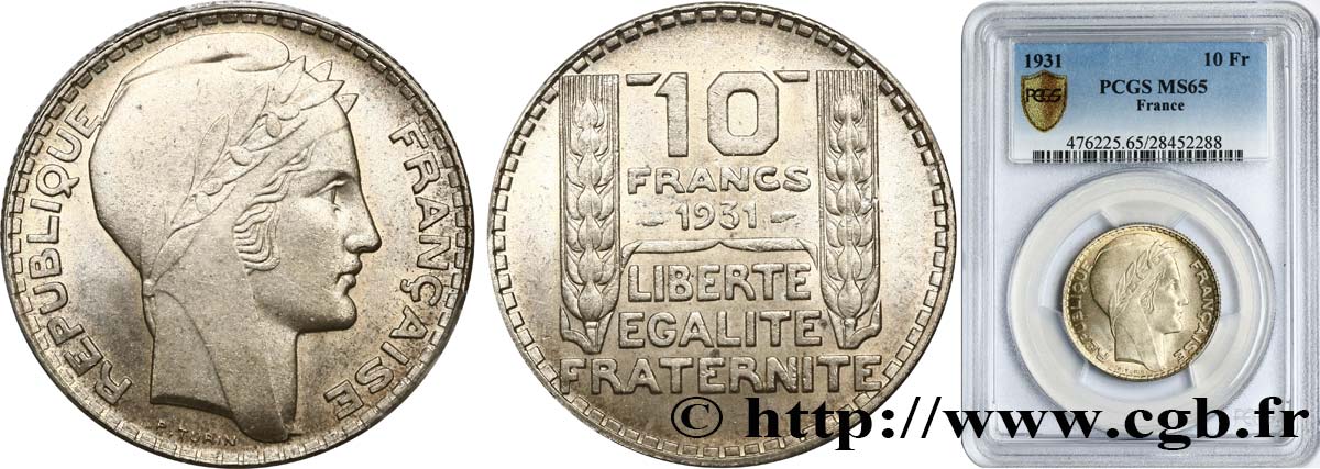 10 francs Turin 1931  F.360/4 ST65 PCGS