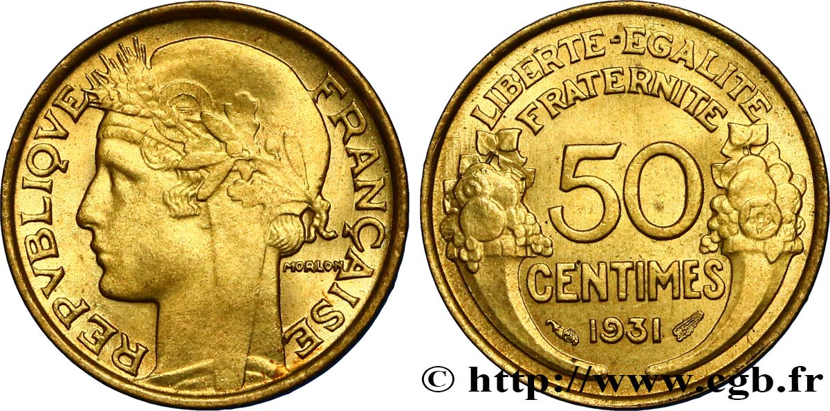 50 centimes Morlon, avec raisin sans fruit 1931  F.192/4 VZ62 