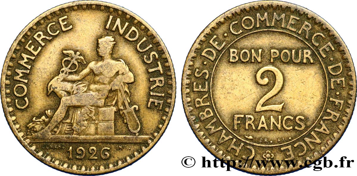 2 francs Chambres de Commerce 1926  F.267/8 MB20 