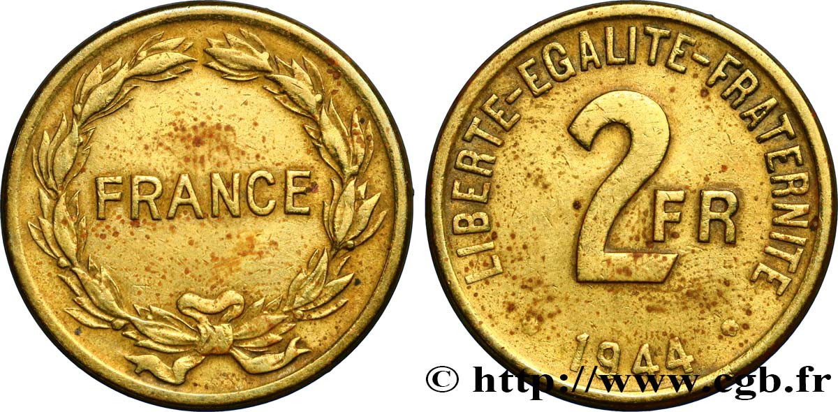 2 francs France 1944  F.271/1 MBC45 