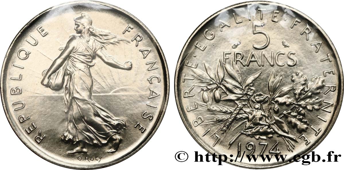 5 francs Semeuse, nickel 1974 Pessac F.341/6 MS68 