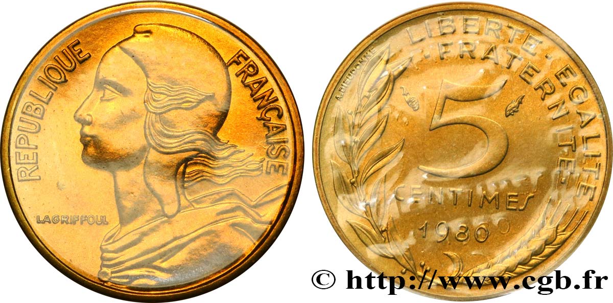 5 centimes Marianne 1980 Pessac F.125/16 MS68 