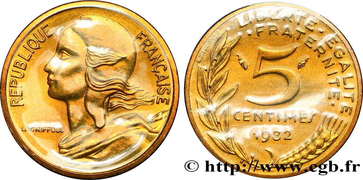 5 centimes Marianne 1982 Pessac F.125/18 MS67 