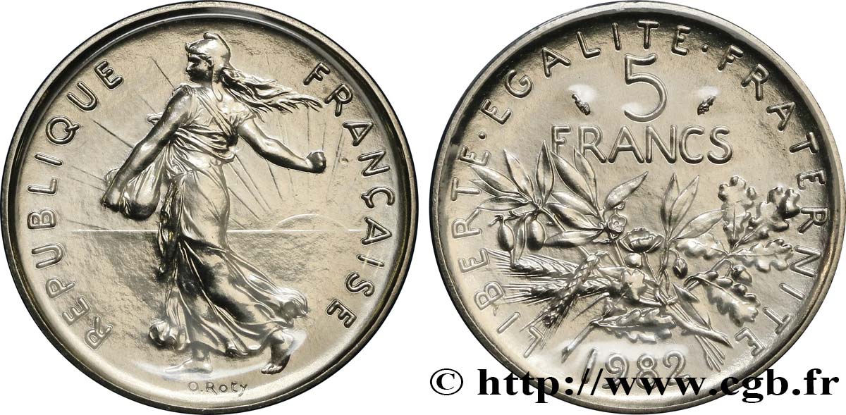 5 francs Semeuse, nickel 1982 Pessac F.341/14 MS68 