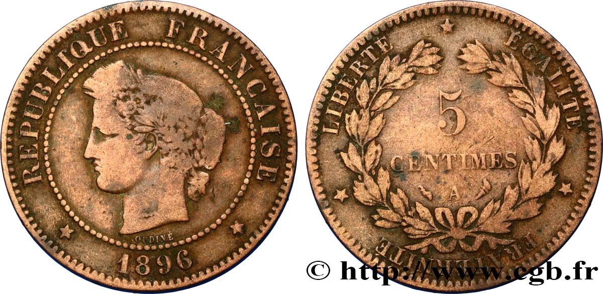 5 centimes Cérès 1896 Paris F.118/38 B10 