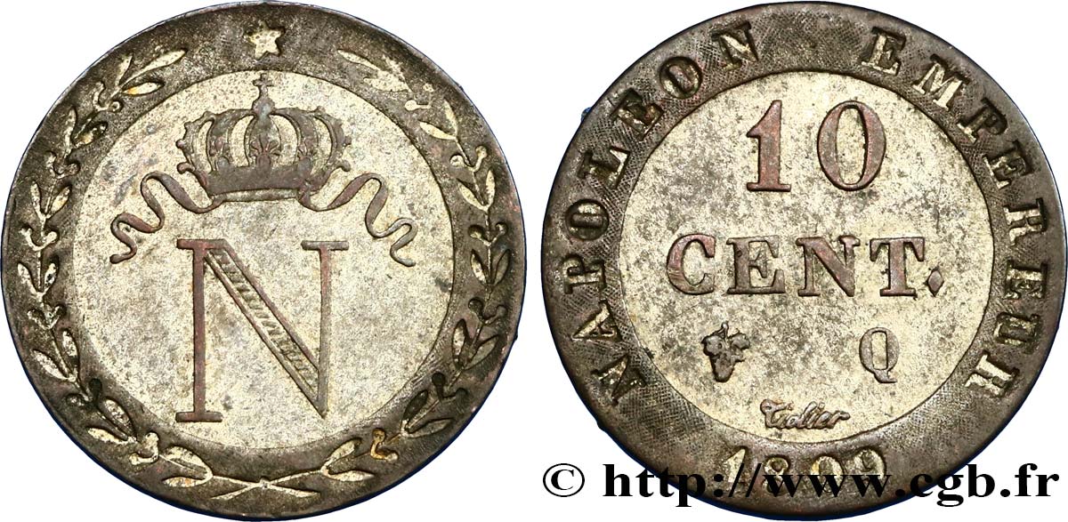 10 cent. à l N couronnée 1809 Perpignan F.130/17 BB48 