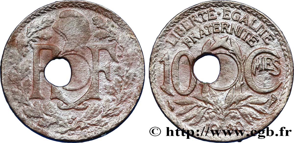 10 centimes Lindauer, trou décentré 1930  F.138/17 S25 