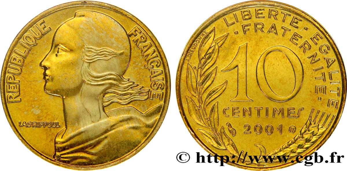 10 centimes Marianne 2001 Pessac F.144/45 MS 
