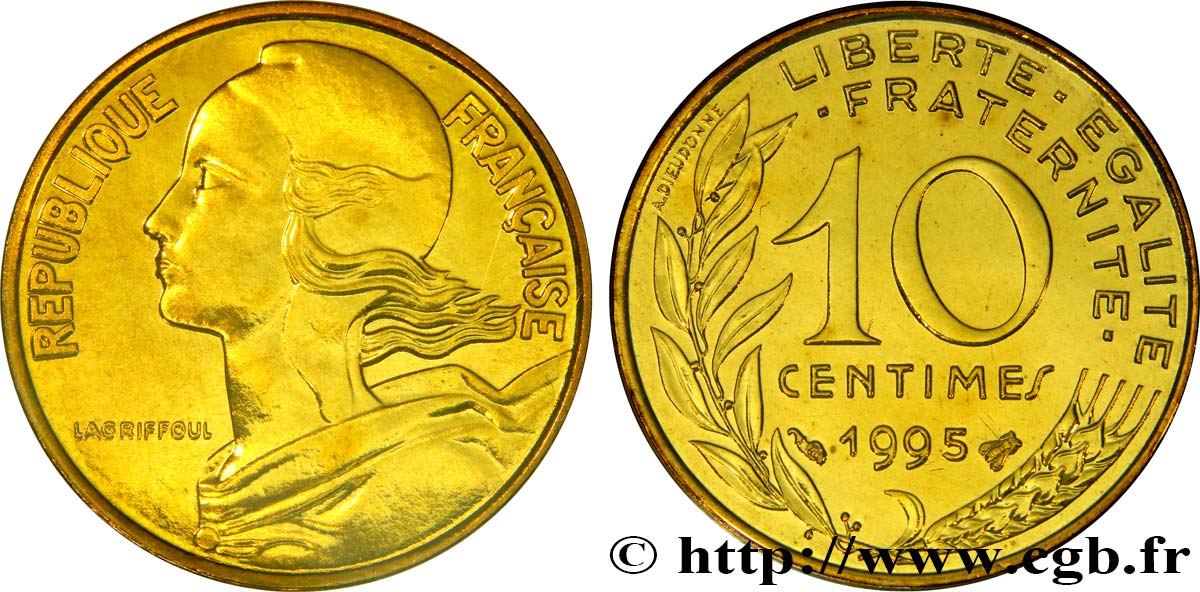 10 centimes Marianne, BU (Brillant Universel) 1995 Pessac F.144/39 ST 