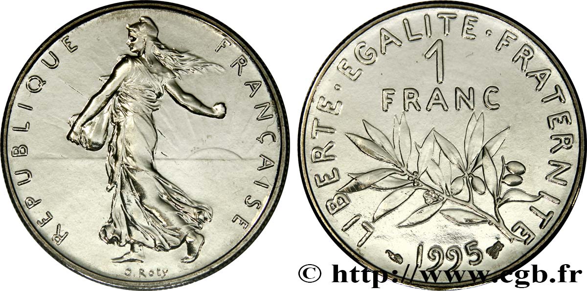 1 franc Semeuse, nickel, Brillant Universel 1995 Pessac F.226/43 MS 